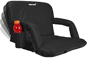 Driftsun 2 Pack Standard Size Stadium Seats with Back Support - Deluxe Foldable Stadium Chairs for Bleachers - Folding Waterproof Sport Chair - Easy to Transport