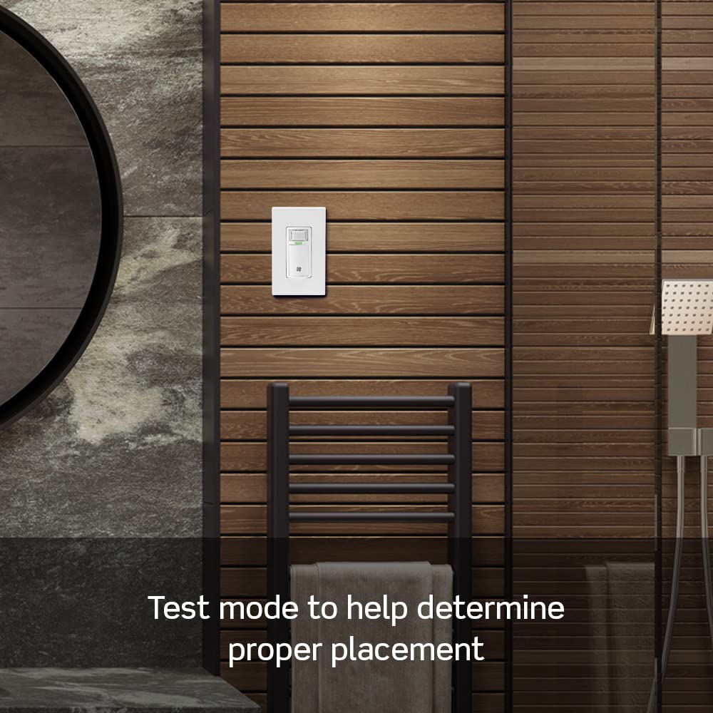 Leviton Humidity Sensor Switch for Bathroom Exhaust Fan, Automate Ventilation, Air Circulation, Moisture Control, ¼ HP, Single Pole, DHS05-1LW, White