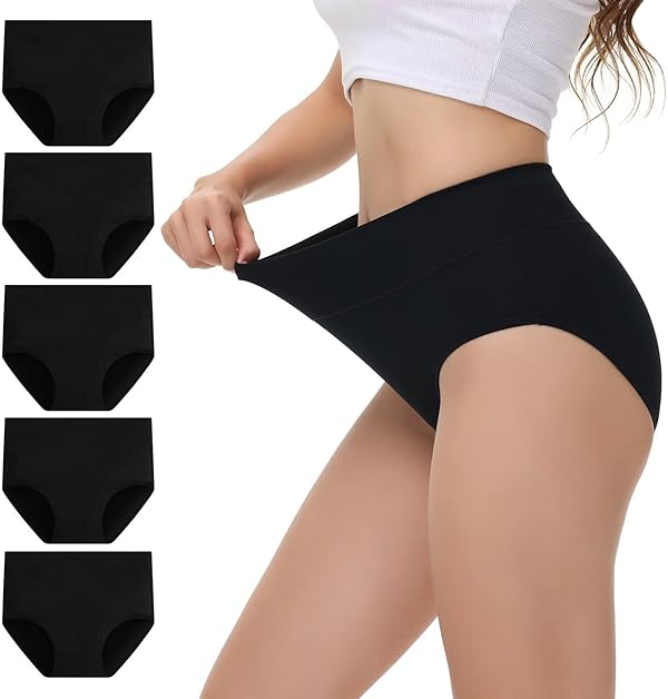 NUOZA Unterhosen Damen Unterwäsche Frauen Baumwolle 5er Pack Bauchweg Slips Hohe Taille Atmungsaktiv Taillenslip Pantys