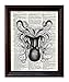 Fresh Prints of CT Dictionary Art Print Upside Down Octopus - Printed on Recycled Vintage Dictionary Paper - 8