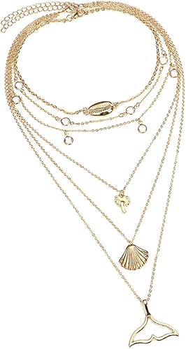 Amazon Fenteer 全２色 多連 ロングチェーン ネックレス レディース ファッション ギフト ゴールド ネックレス 通販