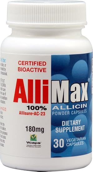 100% Allicin 30 Vegetarian Capsules 180 Mg,30 Count (872232000000)