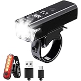 USB Rechargeable Bike Lights, Powerful LED Bicycle Lights, Super Bright 2000 Lumens Front and Rear Bike Light, IPX6 Waterproo