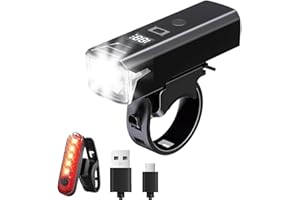 USB Rechargeable Bike Lights, Powerful LED Bicycle Lights, Super Bright 2000 Lumens Front and Rear Bike Light, IPX6 Waterproo