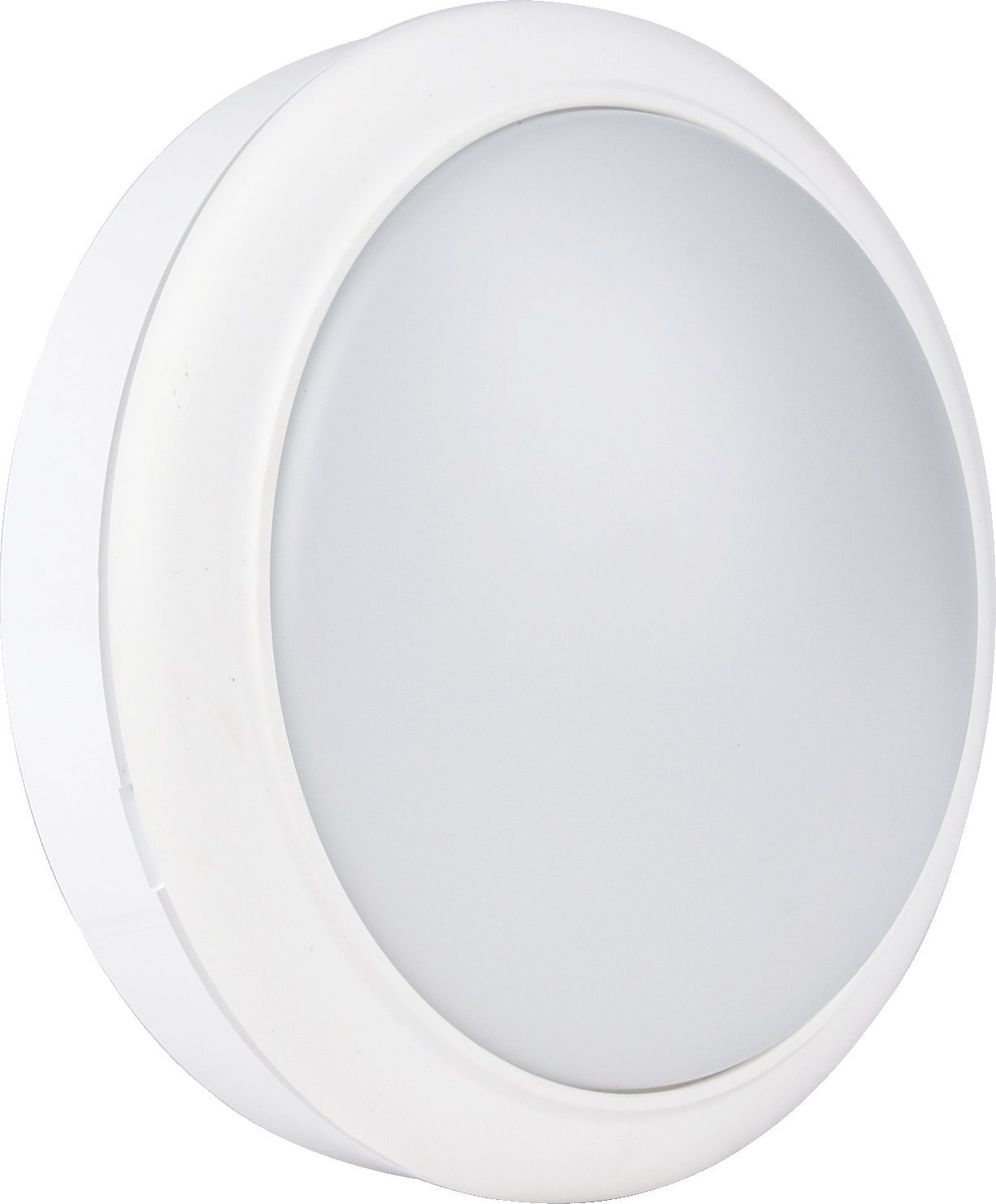 UKEW 15W LED Bulkhead Light - White Trim Flush Round Dome SMD Daylight 6500K IP65 Waterproof Frosted Cover Wall Ceiling Mounted Fitting for Bathroom Hallways
