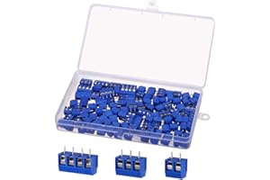 100PCS 2 Pin 3 Pin 4 Pin PCB Mount Screw Terminal Block Connector, KWOKWEI Blue Socket Strips 5mm Pitch for Arduino and Home Electronics Projects (80 x 2 P, 15 x 3 P, 5 x 4 P)