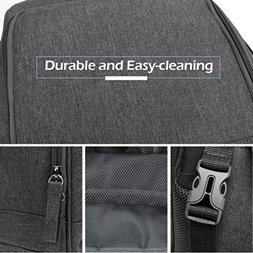 Backpack Diaper Bag, Meinkind Baby Diaper Bag Backpack for Mom, with Diaper Changing Pad, Built-in Wet Bag for Cloth Diapers, Insulated Pockets, and Stroller Straps, Gray