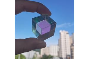 WHISURN Prism Optical Glass X-Cube Crystal Prism for RGB Dispersion - Ideal for Physics, Decoration, Light Spectrum Education, and Photography Props (20mm)