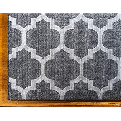 Unique Loom Trellis Collection Modern Morroccan Inspired with Lattice Design Area Rug, Rectangular 3' 3" x 5' 3", Black/Beige 61OfrXnluUS