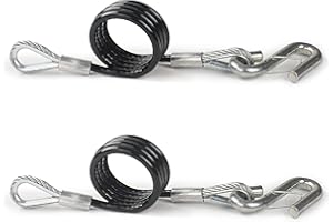 AYMMIC 44-1/2'' Trailer Coiled Safety Cables,Self Coiling Towing Safety Cables with Vinyl-Coated,7/16'' S-snap Hooks with Saf