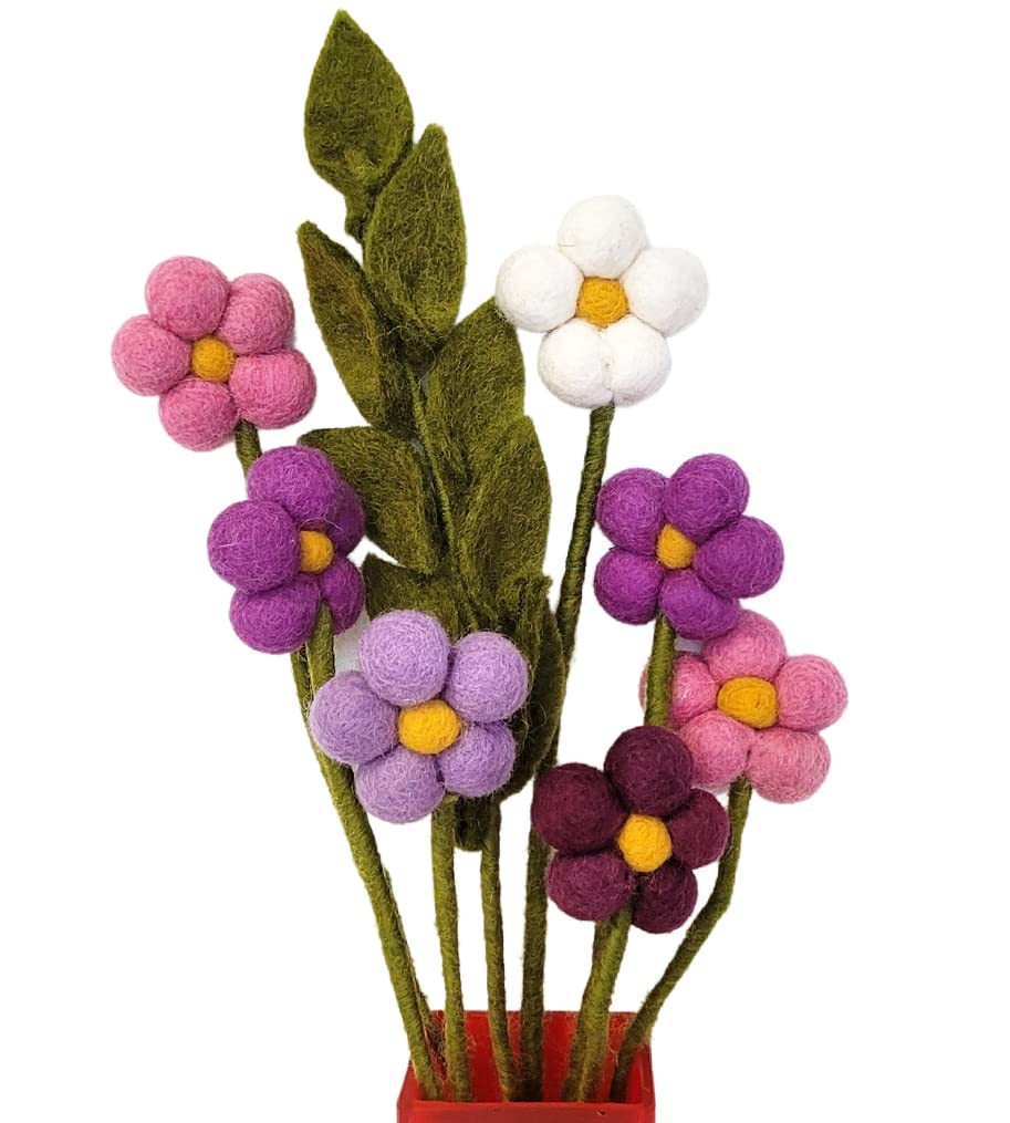 your castle Colourful bouquet of handmade felt flowers, fair trade, sustainable decoration made of felt Lilly