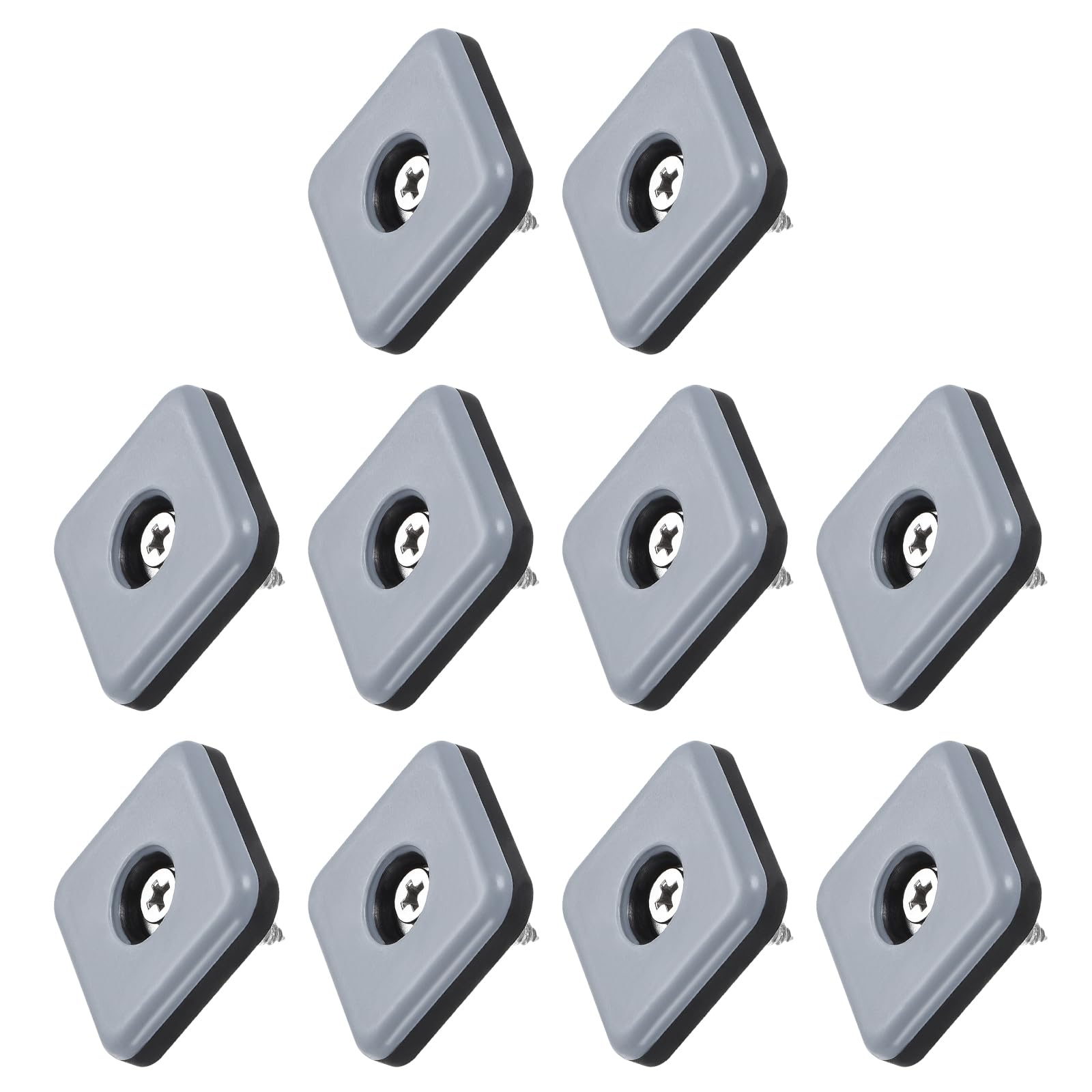 METALLIXITY Screw on Furniture Sliders (30mm/1.18in) 12Pcs, PTFE Square Chair Glides Slider with Screws - for Chairs Sofa Furniture, Black+Blue