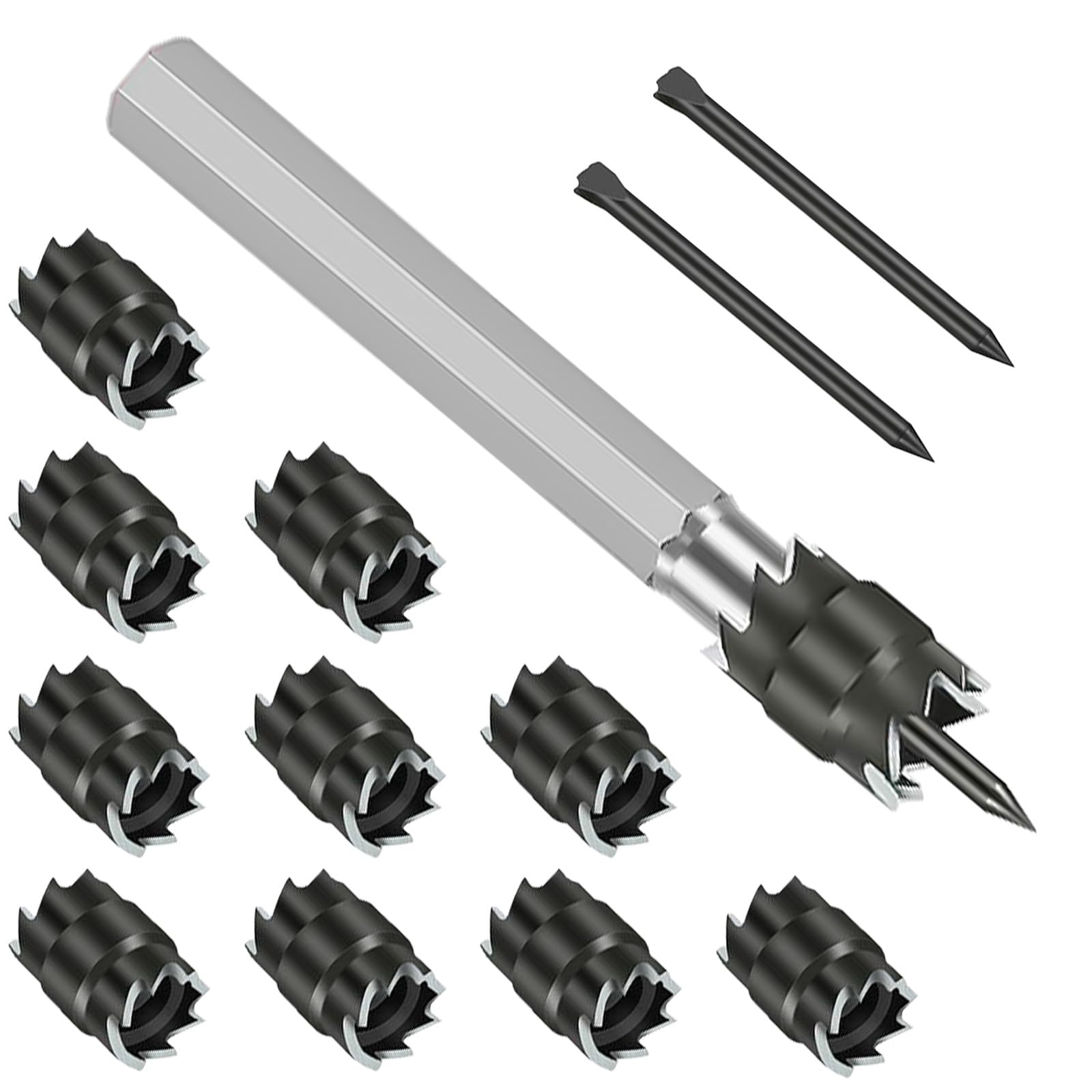 EEEKit 13 Pack Rotary Spot Weld Cutter Remover Sets Double Sided, 3/8'' HSS Drill Bits Hex Sheet Metal Hole Cutter Remover for Power Drill Spot Welding โ image 1