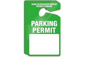 KORTTITALO 50 Pack Parking Permit Hang Tag -Poly Plastic Parking Placards -Temporary Parking Passes, Blank PVC Parking Passes for Car Rear View Mirror 3x5 (Green)