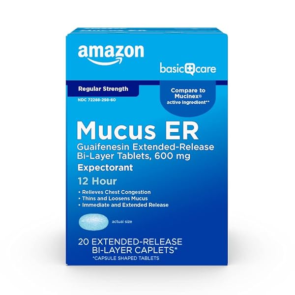 AMAZON BASIC CARE GUAIFENESIN EXTENDED-RELEASE TABLETS, 600 MG,...