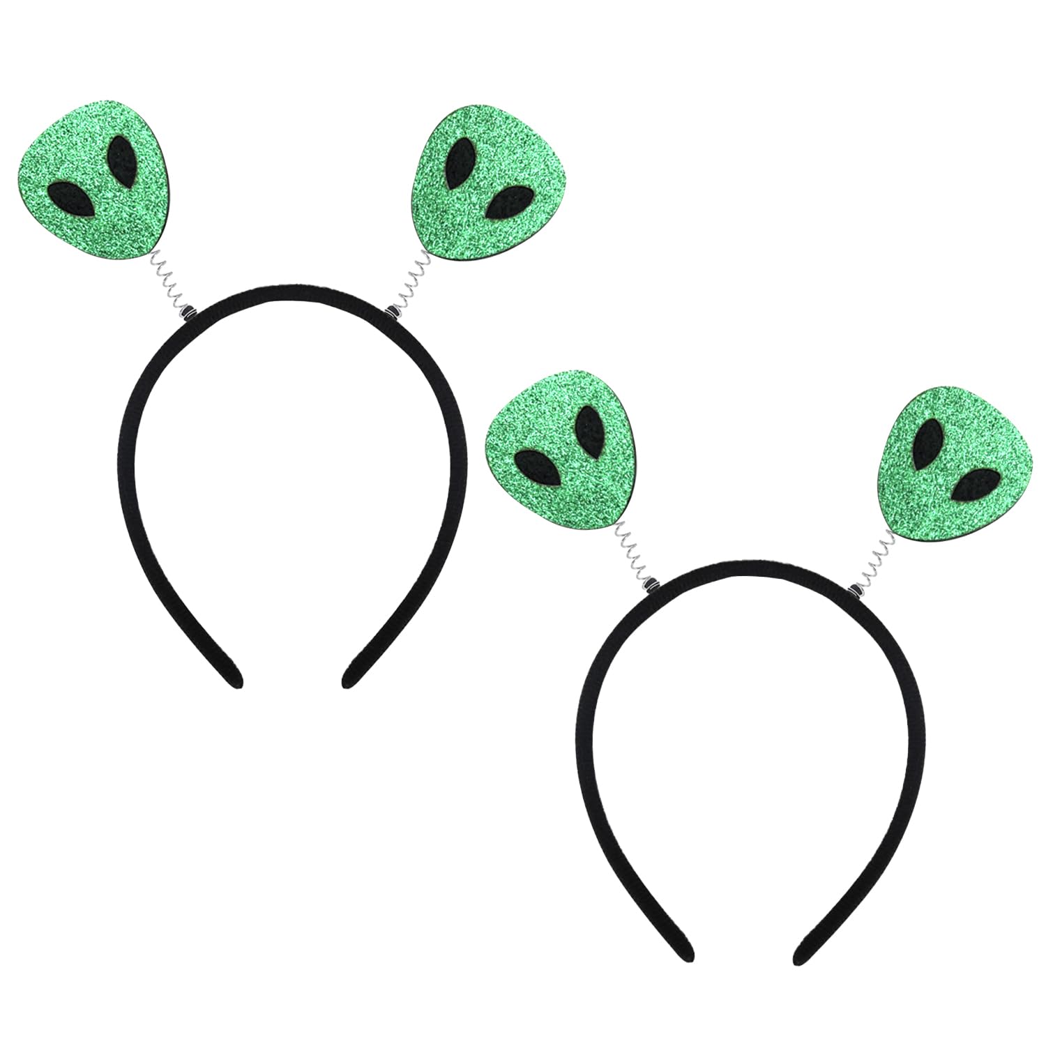 MFUOE 2Pieces Alien Headband Funny Glitter Ball Head Boppers Green Alien Party Presents Alien Party Supplies Costume Accessory for Adult Halloween Christmas Cosplay Party Favors