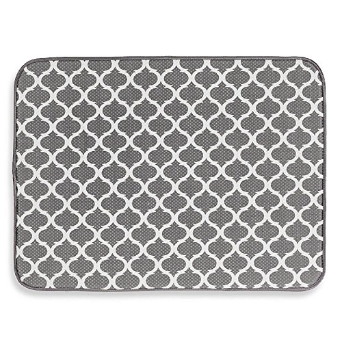 Buy The Original XL 18" X 24" Dual Dish Drying Mat in Grey Trellis, Reversible Mesh Side for