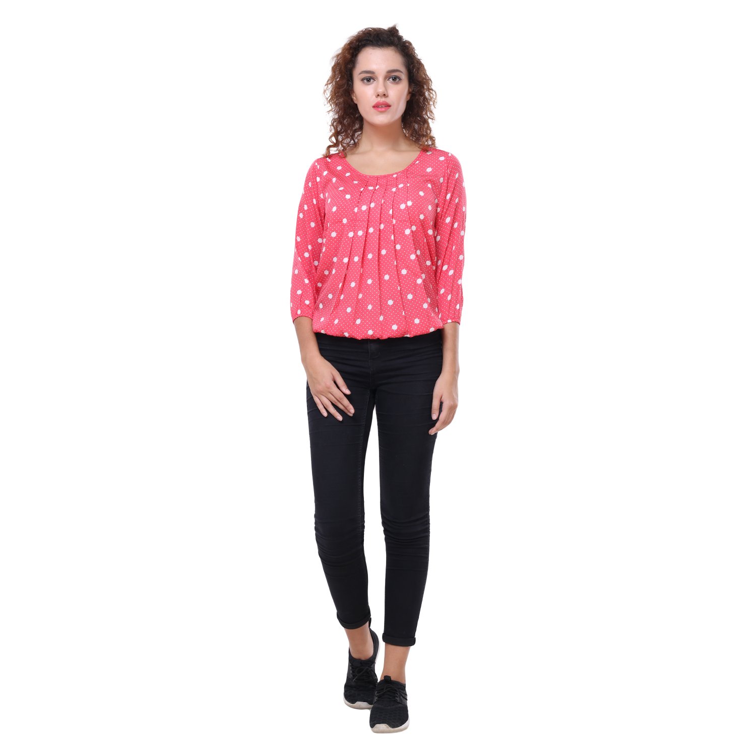 deewa pink polka dots top