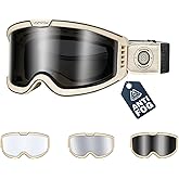VOZAPOW Photochromic Motorcycle Goggles Anti Fog, OTG Dirt Bike Motocross Goggles UV Protection for Men Women MX Accessories