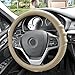 FH Group Universal Fit Silicone with Grip and Pattern Massaging Grip Steering Wheel Cover Fits Most Cars, SUVs, Trucks, and Vans Beige