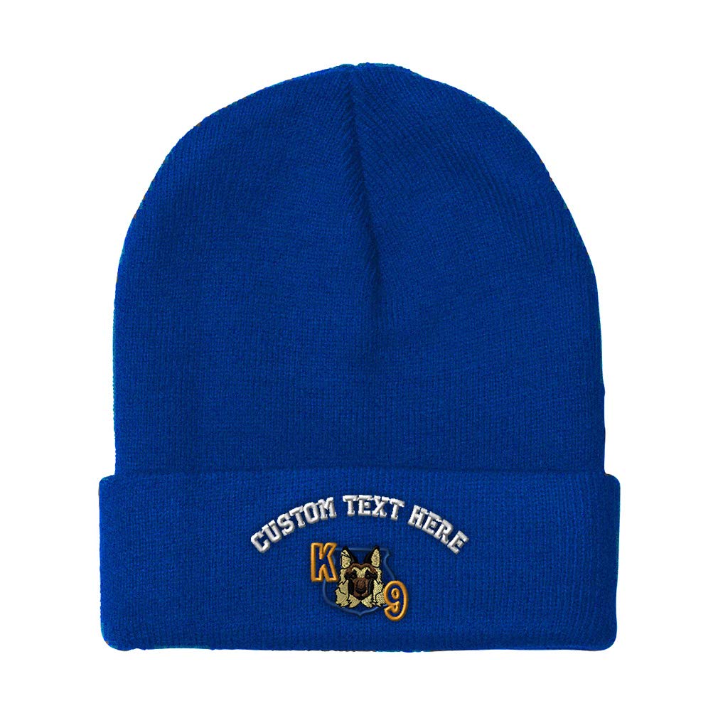 Custom Beanies for Men K-9 Unit Embroidery Police