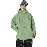 SNOWVERB Womens Mens Baggy Anorak Half-zipper Snow Waterproof Ski Coat Insulated Snowboard Jackets with Hood