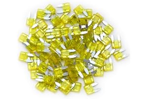 FUSELECHADA 75 Pcs 20Amp Mini Fuse, 20 A Mini Car Blade Automotive Fuses for Car RV Truck SUV Motorcycle Boat