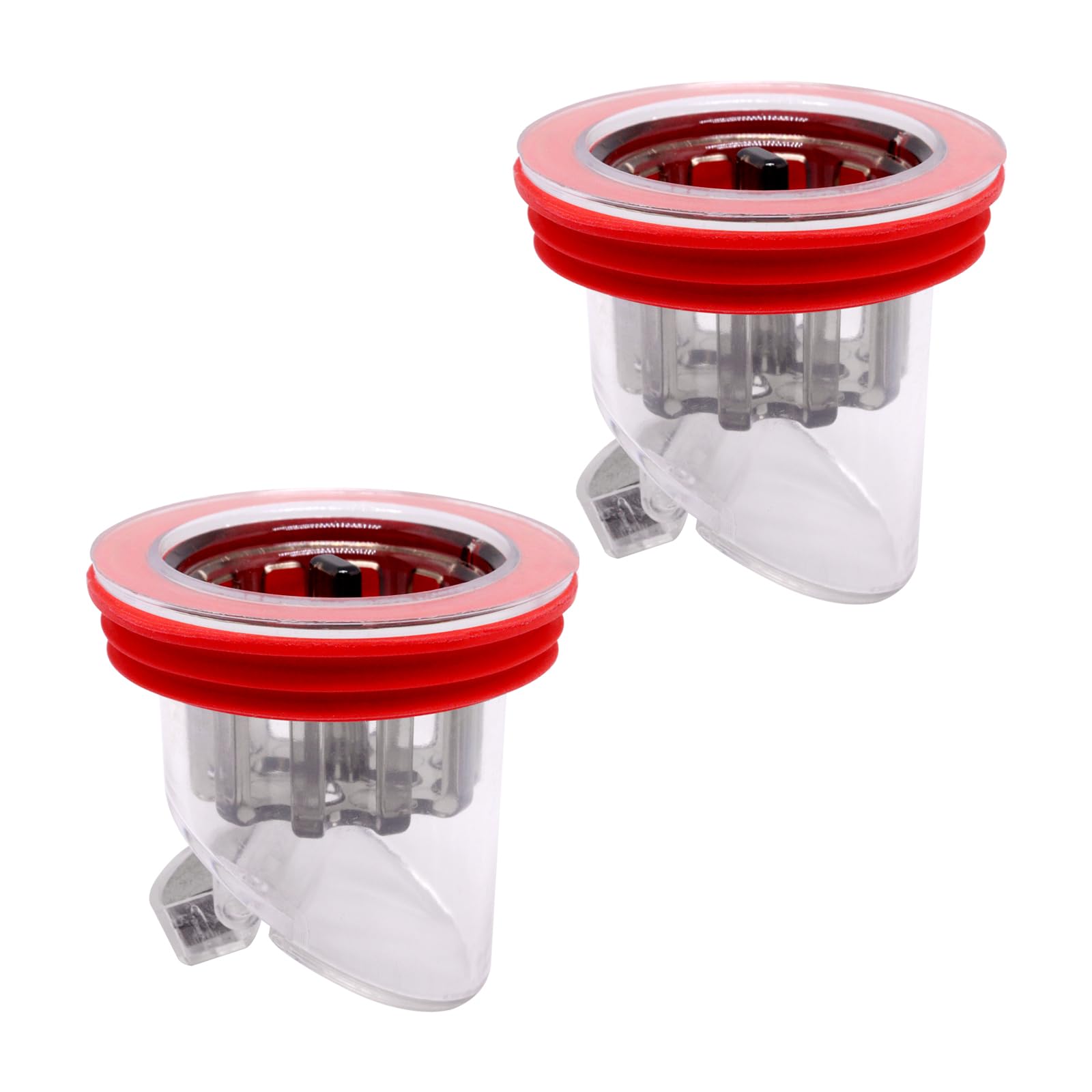 Photo 1 of ZHMEINA Odor Proof Floor Drain, Shower Drain Backflow Preventer, Anti-Odor Floor Drains Core Plug, for Showers, Bathroom and Kitchens, Fit 1.26" to 1.69" Caliber, 2PCS (Red)