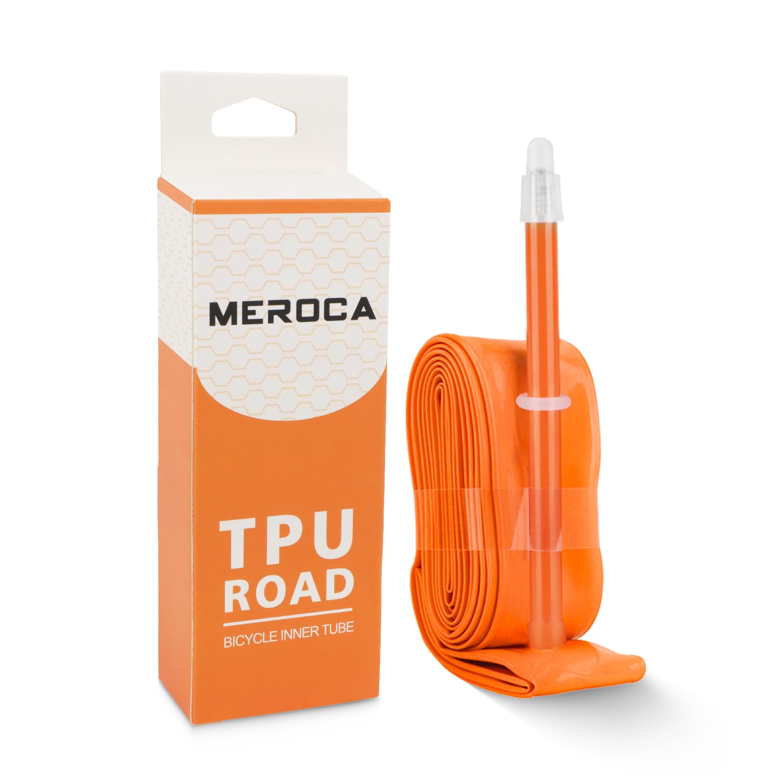 TINGSING TPU Inner Tube 700C, Compatible with 700x23/25/28/30/32/35c, 80mm Presta Valve, Ultralight Road Bike Inner Tubes, 30g Bicycle Tire for All Road & Gravel, Orange