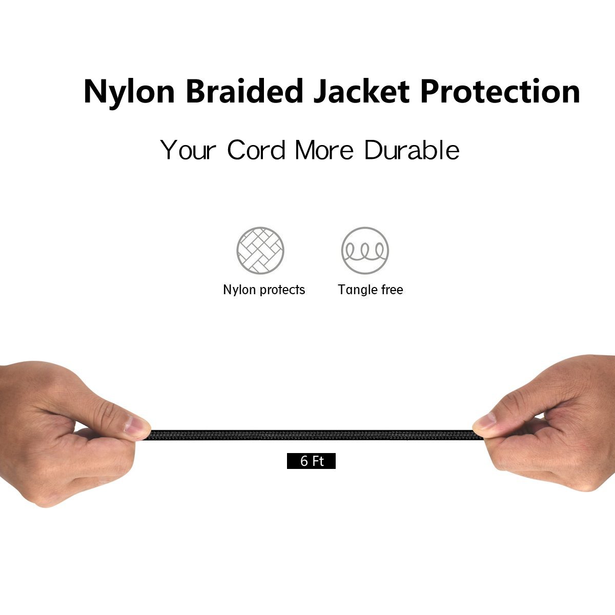 Lightning Cable 4PACK 6FT iPhone Cable Nylon Braided Lightning Connector to Data Syncing Cord and Fast Charging Cable Compatible with iPhone 7/7plus/6plus/6s/6s+/5/5s/SE, iPad (Black) by TINGGAOLI