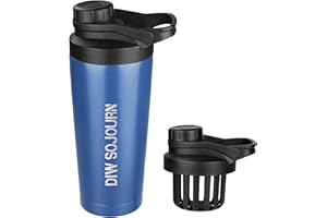 DIW SOJOURN LIFE DIW 24 oz Shaker Bottle,Stainless Steel Mix Bottle with Noise-Free Design,Insulated Metal Shaker Cup for Protein Mixes and Pre Workout,Gym Cup Shaker(Navy blue)