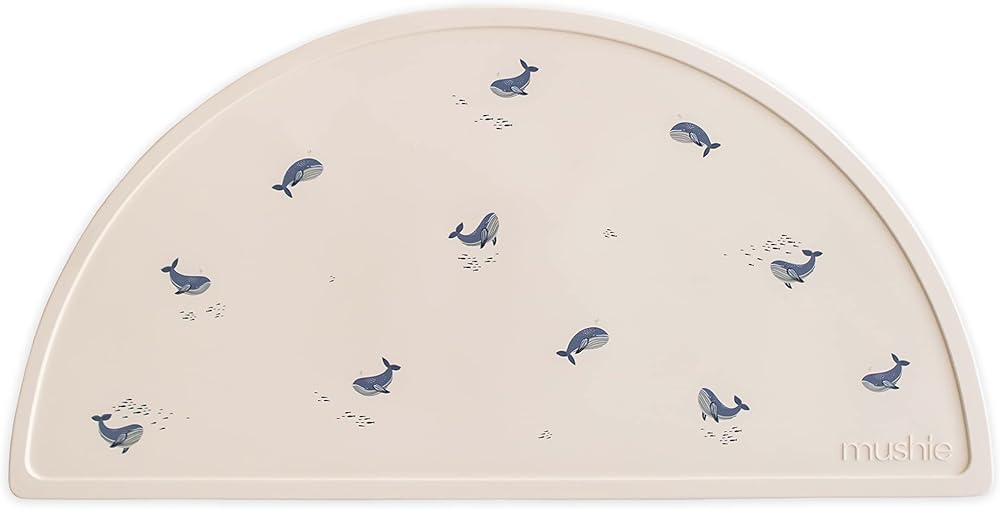 Mushie Silicone Placemat for Kids Non-Slip 48 x 23 cm Whales