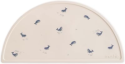 Mushie Silicone Placemat for Kids Non-Slip 48 x 23 cm Whales