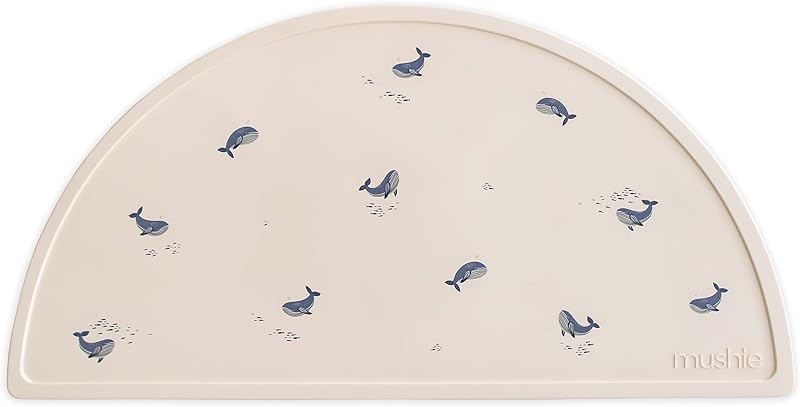 Mushie Silicone Placemat for Kids Non-Slip 48 x 23 cm Whales