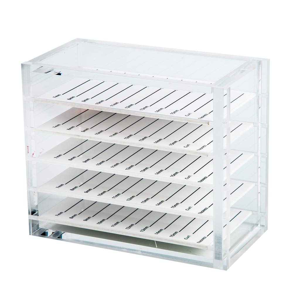 Photo 1 of Acrylic 5 Layers clear Eyelash Storage Box, Makeup Display Container, Eyelashes Holder Case Grafting, Eyelash Transparent Box Extension Tool