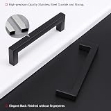 LONTAN 10 Pack Black Cupboard Handles 128mm Center 140mm Length 12mm view 4