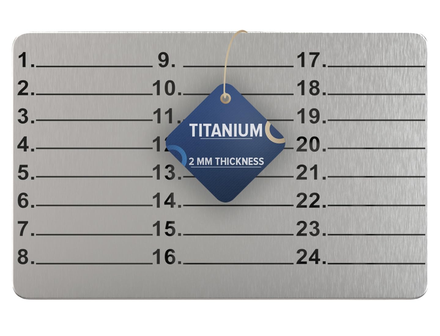 Hooe England Crypto Seed Storage Lazer Engraved Cold Titanium Metal Plate Wallet Punchable or Etchable Plate for Offline Bitcoin Phrase Mnemonic Backup Recovery Word