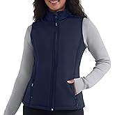 YIPINK Women's Fleece Vest Softshell Windproof Sleeveless Jacket with Zipper Pockets Running Hiking Golf Winter