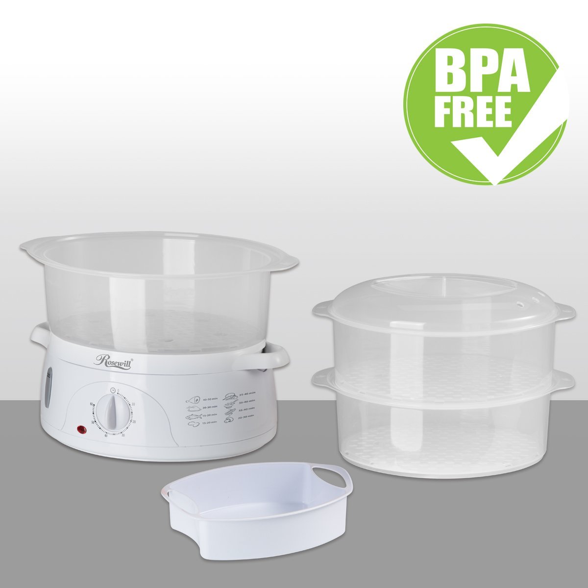 Rosewill Electric Food Steamer 9.5 Quart, Vegetable Steamer with BPA