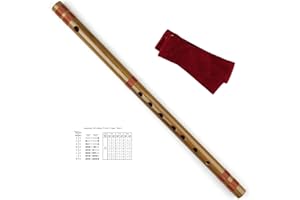 Japanese Shinobue Flute 7/8 Hon Handmade Bamboo Flute Musical Instrument (7Hon with red line)