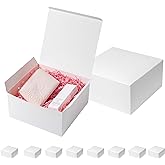 Mcfleet Gift Boxes with Lids 10x10x5 Inches 10 Pack Bridesmaid Proposal White Cardboard Gift Box for Presents, Christmas, Wed