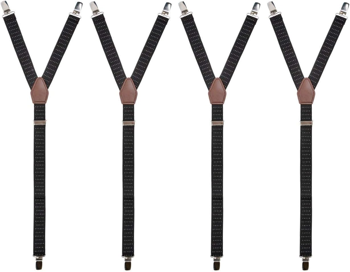 2 Pairs Men Y-Style Shirt Stays Adjustable Elastic Garters Strap Socks Suspenders - Keeps Shirts Tucked In