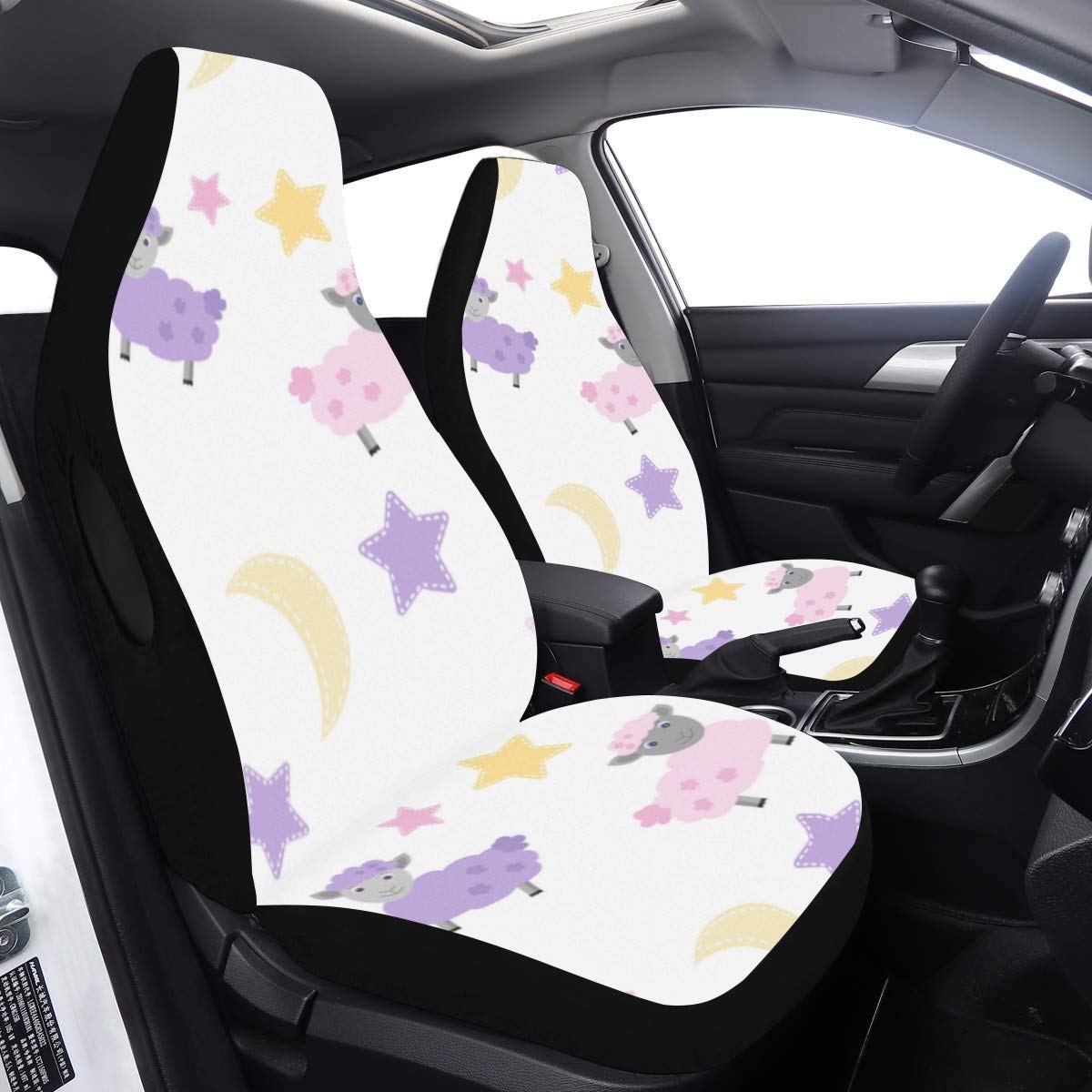 Seat Cover Outdoor Sheep Shy Warm Cute Animal Funny Car Seat Covers 2 Pcs Universal Seat Cover Outdoor Sheep Shy Warm Cute Animal Funny Car Seat Covers 2 Pcs Universal