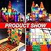 NEOPUZZLE Magnet Building Tiles 120 Pcs Magnetic Building Tiles ,3D Magnet Blocks Set with 2 Wheels, Magnetic Toys for Kids Children Toddlers