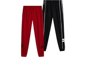 Quad Seven Boys Sweatpants 2 Pack Tricot Athletic Kids Joggers Clothes for Boys Jogger Pants with Pockets (Size 4-18)