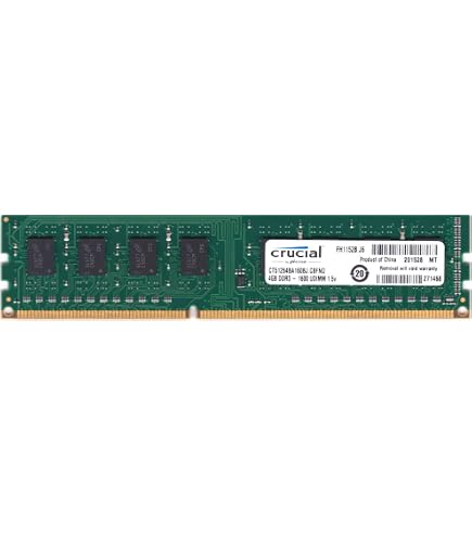Crucial 4GB Single DDR3 1600 MT/s PC3-12800 CL11 Unbuffered UDIMM