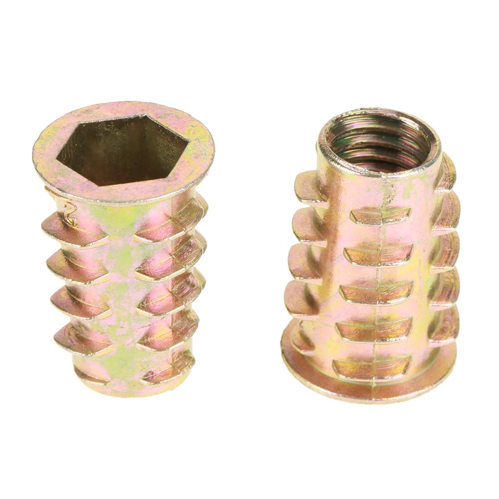 10 Pcs M10 x 25mm Hex Drive Head Furniture Nut Zinc Alloy Wire Nuts Threaded Hex Socket Screw For Wood Insert Assortment Kit