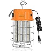 400W LED Temporary Work Light with ON/Off Switch & Hook, 56,000LM 5000K Daylight, Portable Hanging Construction Site Light for Jobsite, Warehouse, Workshop, Outdoor Projects
