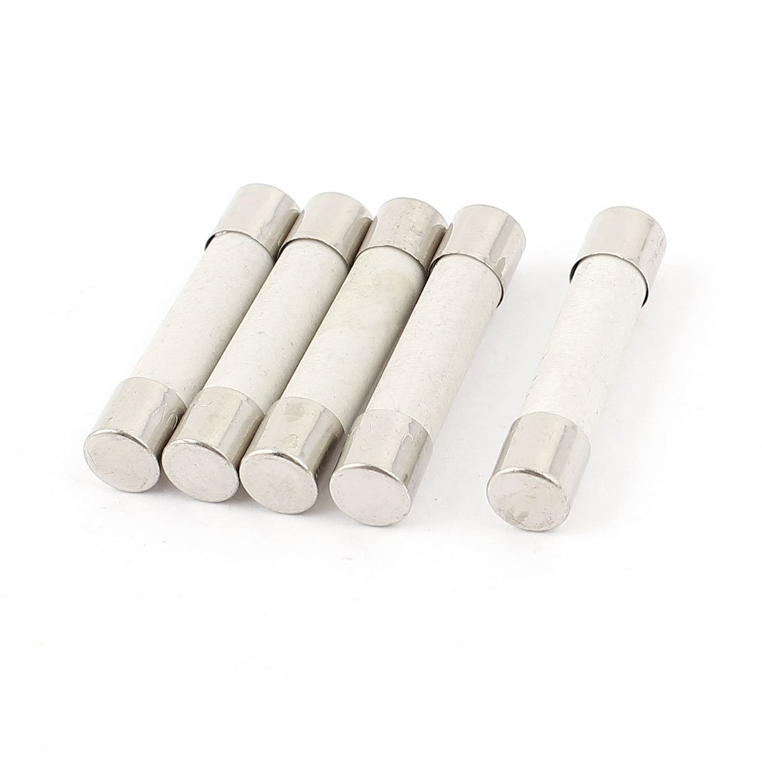 Sourcingmap 5 Pcs AC 500V 0.5A 6x30mm Fast Blow Cylindrical Ceramic Tube Fuses