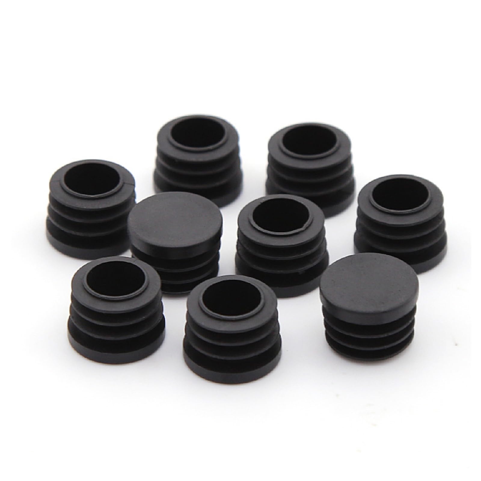 20mm Black Plastic Plugs, Black Round Tube Covers, Inner End Caps for Chairs Desks Tables Foot Furniture Pipe, 20 Pcs